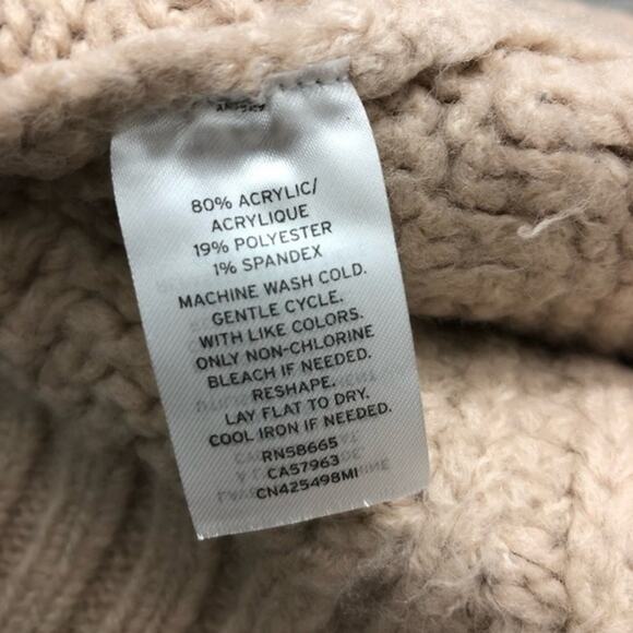 Caslon Tan Diamond Cable Knit Turtleneck Sweater XXL NWT - Picture 4 of 6